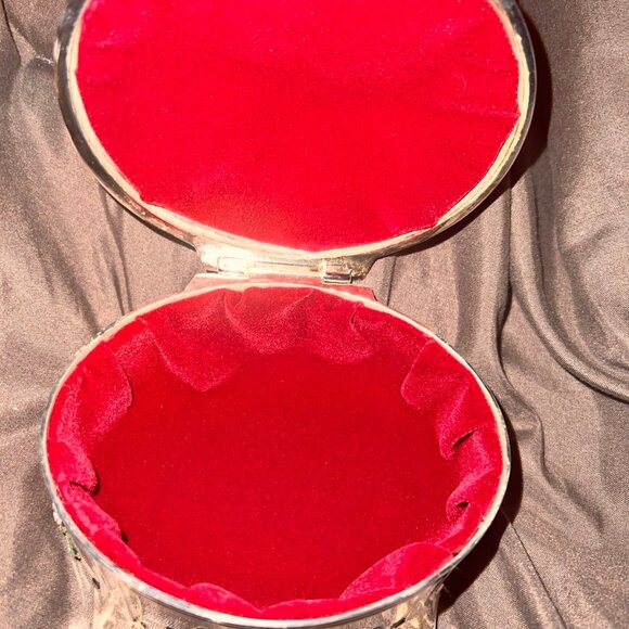 925 Silver jewelry box with pink roses design and red velvet liner inside. NEW - Picture 5 of 6